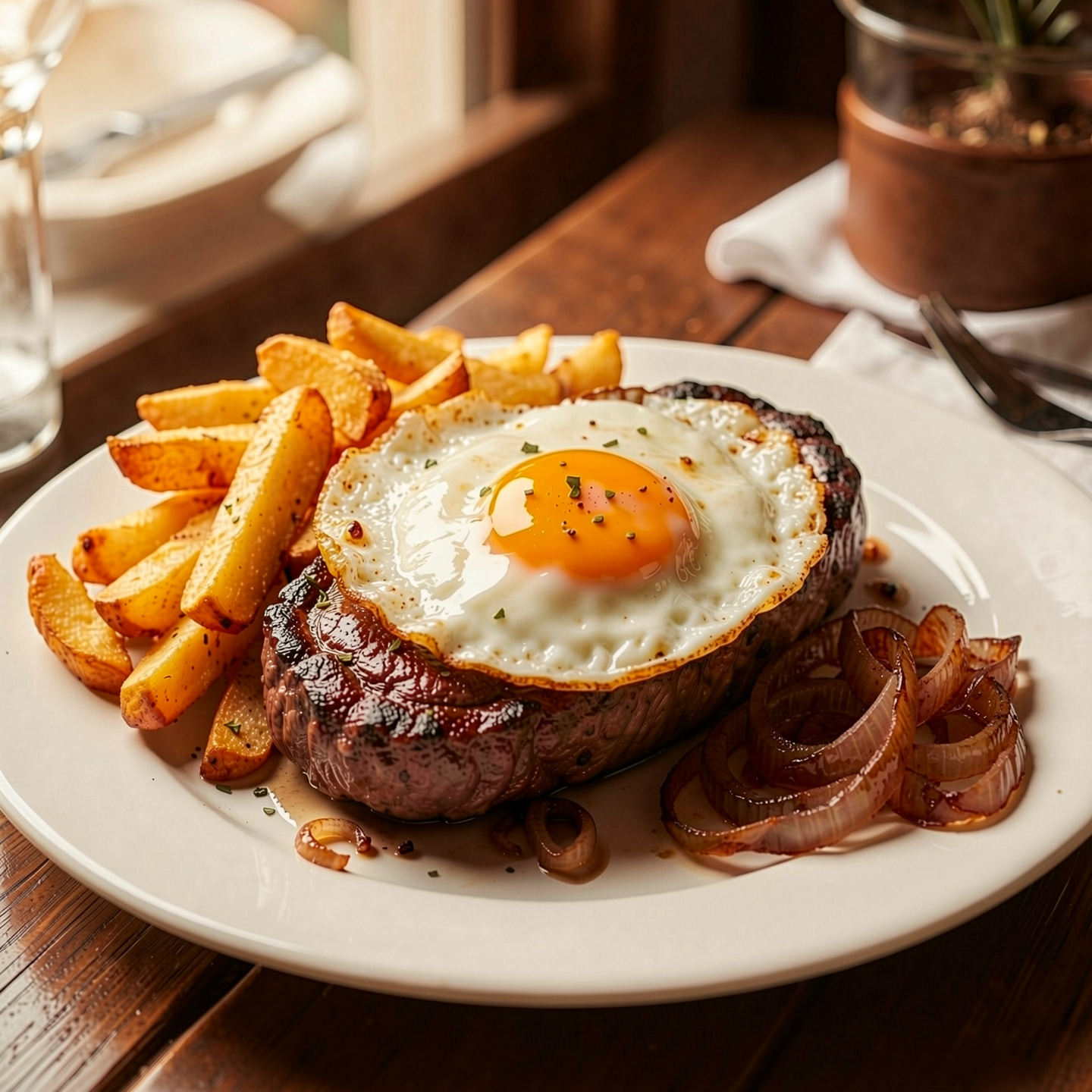 Lomo a lo pobre con papas fritas